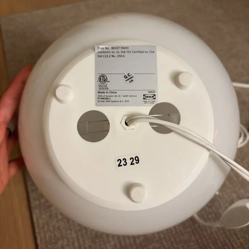 Ikea Fado Table Lamp in White 10'' EUC
